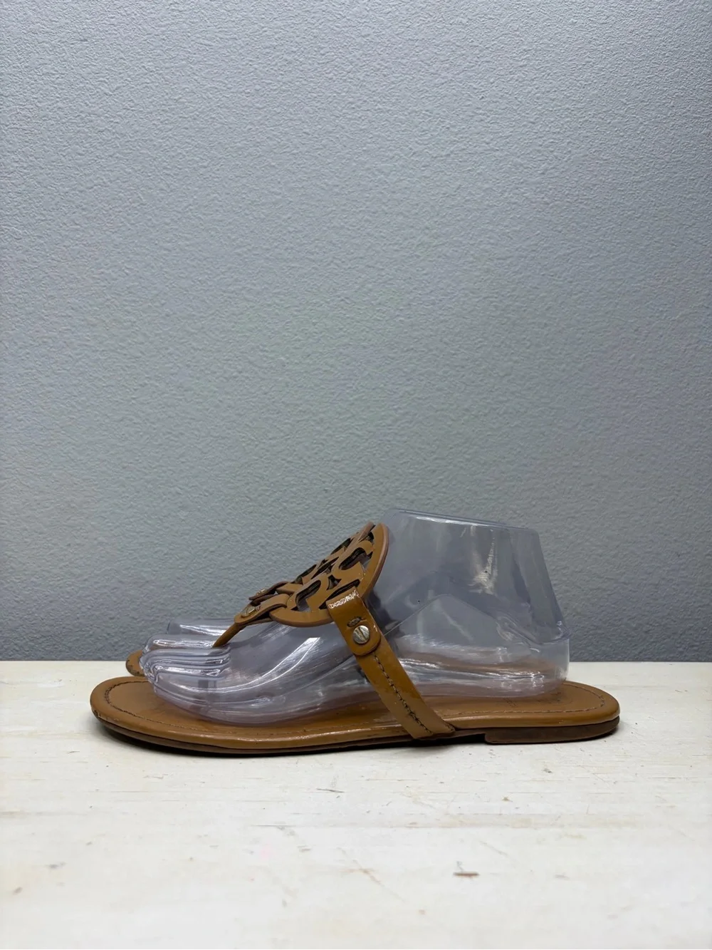 Tory Burch Brown Patent Leather Miller Sandals Size 8.5